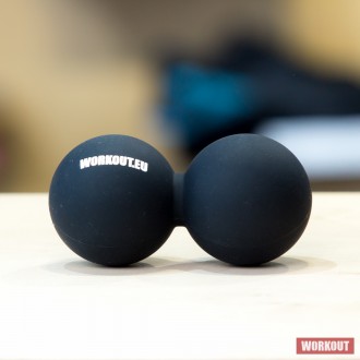 Mas&aacute;žn&iacute; m&iacute;ček Double Lacrosse ball WORKOUT - čern&yacute;