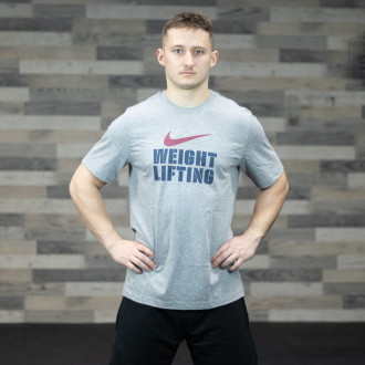 Pánské tričko Nike Weightlifting Swoosh - šedé