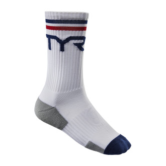 Ponožky TYR Crew - white/blue