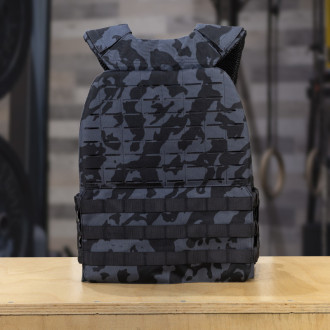 Zátěžová taktická plátová vesta 5 kg WORKOUT - black camo