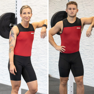 Vzpěračsk&yacute; dres WORKOUT 2.0 profi unisex - red/black